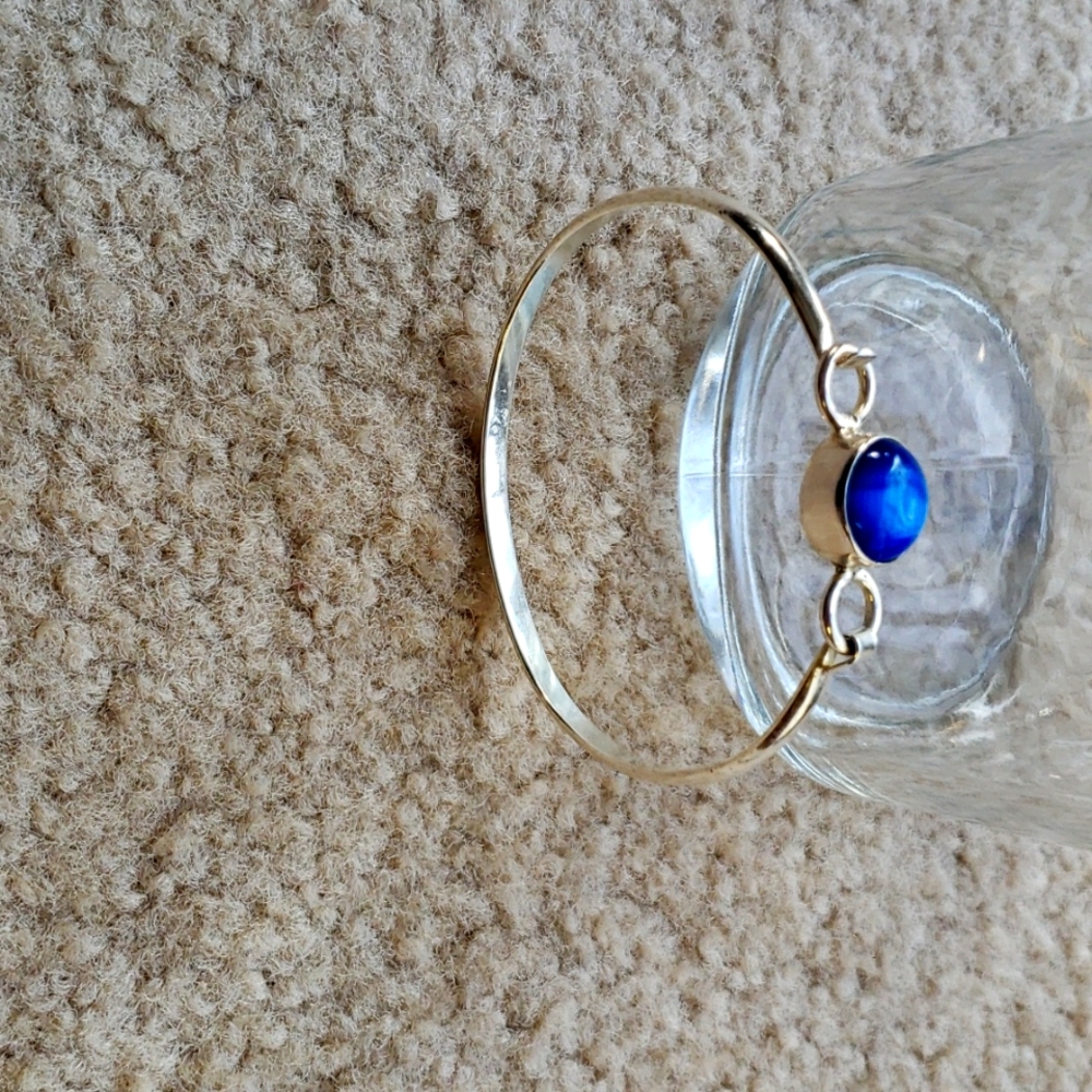 Beautiful blue stone silver plated bracelet